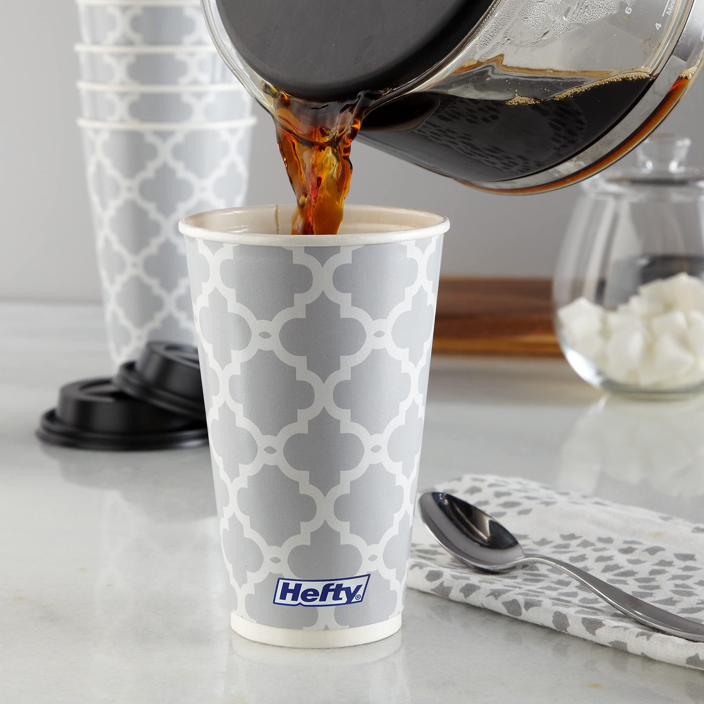 Hefty 16oz Disposable Coffee Cups with Lids
