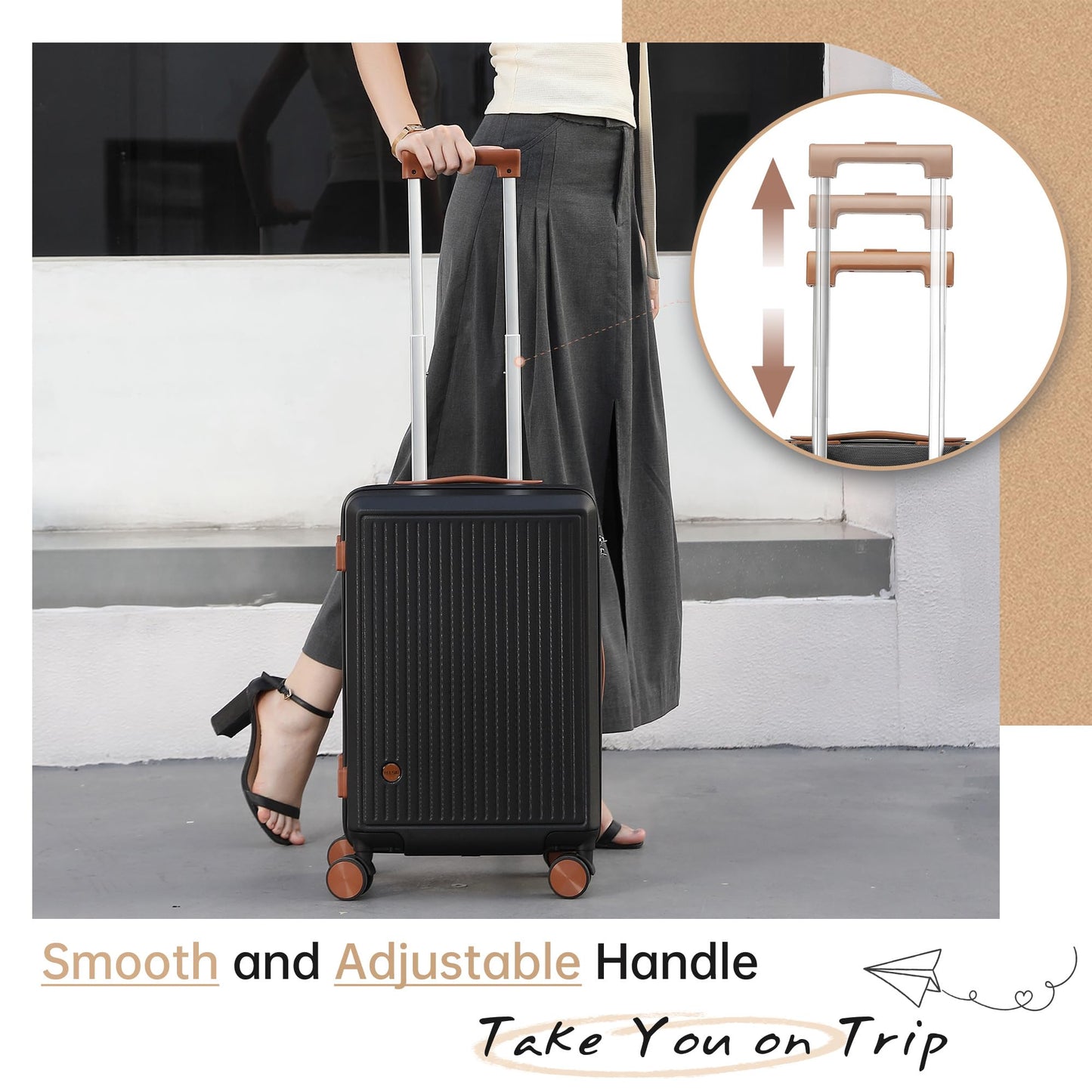 Hulsin 20-Inch Carry-On Luggage with Spinner Wheels