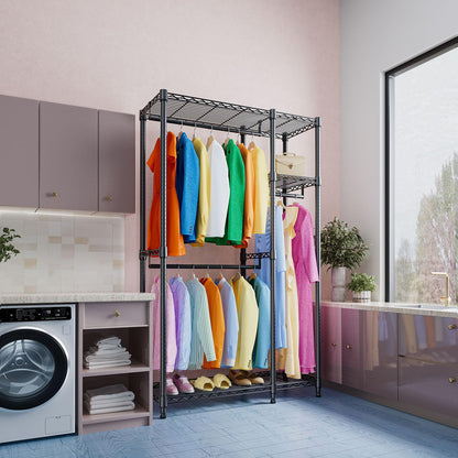 IZEUK Heavy Duty Rolling Garment Rack with 3 Rods