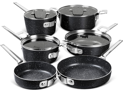 MICHELANGELO Stackable Nonstick Cookware Set - 10 Piece