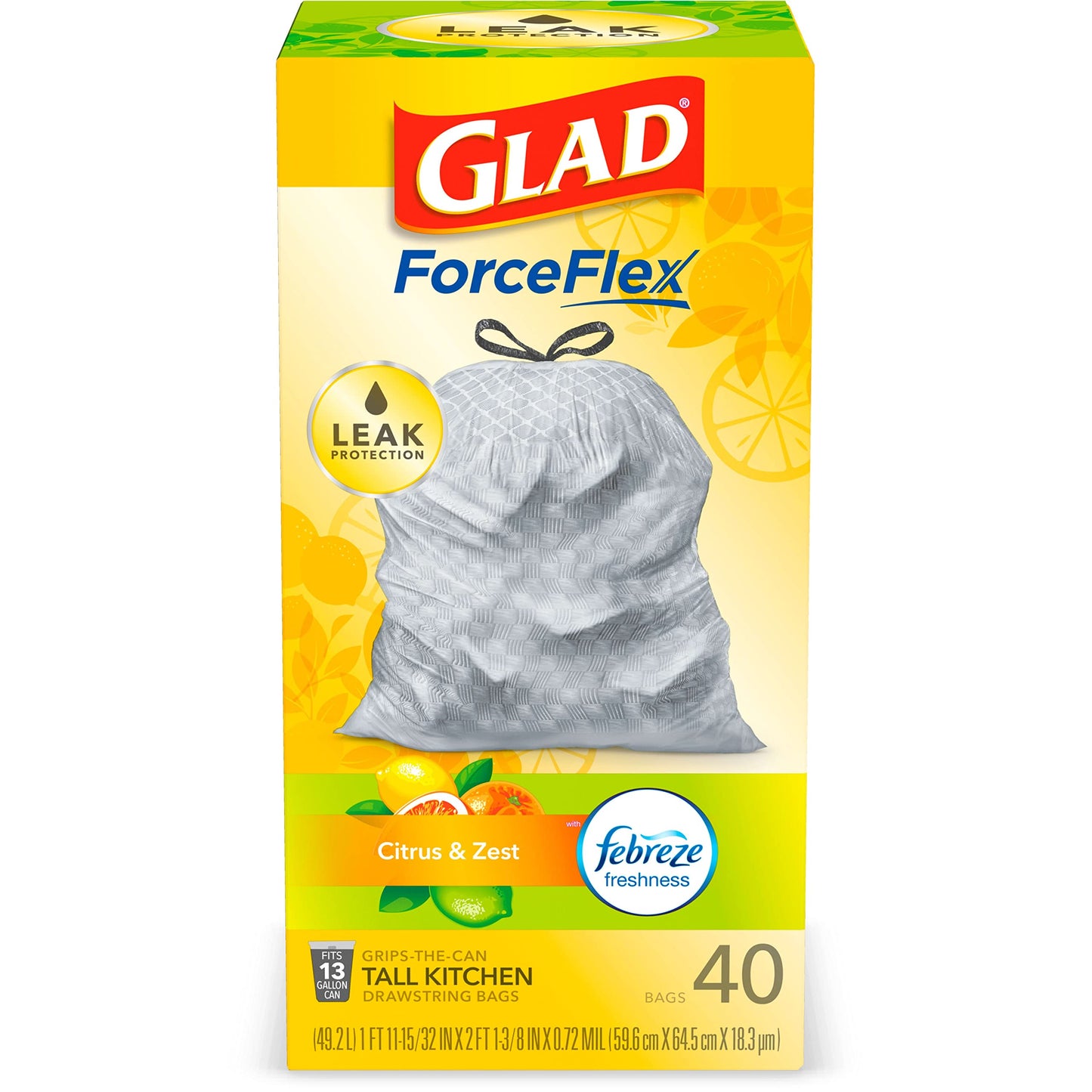 40 Count Glad ForceFlex Kitchen Trash Bags