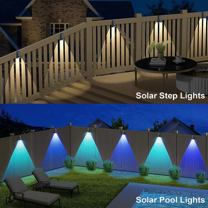 10 Pack Solar Powered Fence Lights Outdoor