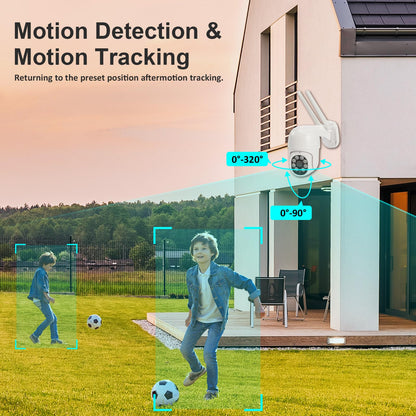POHAAGNZE 1080P Security Camera Outdoor Wired/Wireless Starlight Color Night Vision, 2MP Cameras for Home AI Human Detection & Auto Tracking, IP66 2-Way Audio, US Cloud, Compatible with Alexa (2PCS)
