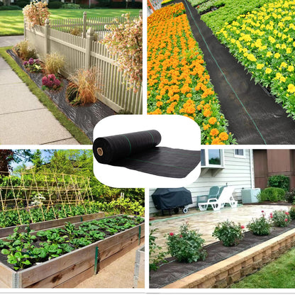 EXTRAEASY Garden Weed Barrier Landscape Fabric,Weed Block Fabric Heavy Duty 3.2OZ,Woven Mulch for Landscaping Ground Cover Weed Control Fabric, Black Garden Bed Liner (1.4ft x 150ft)