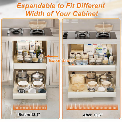 Adjustable Pull-Out Kitchen Cabinet Organizer