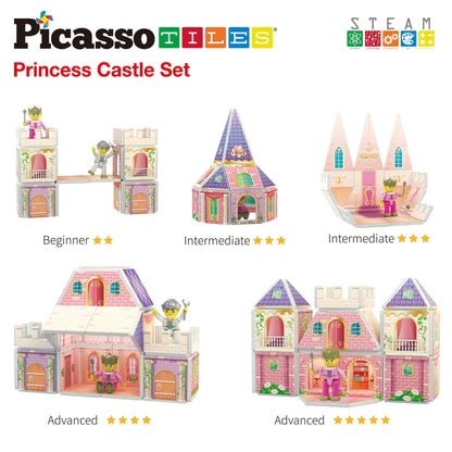 PicassoTiles Princess Castle Magnetic Building Blocks