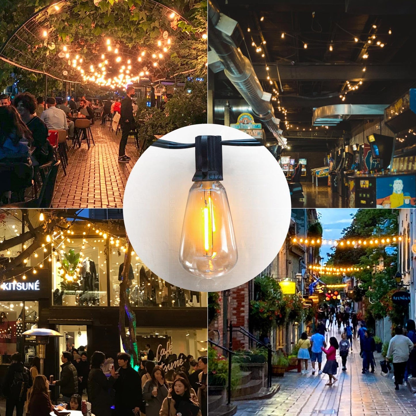 300FT Waterproof Edison String Lights for Outdoors