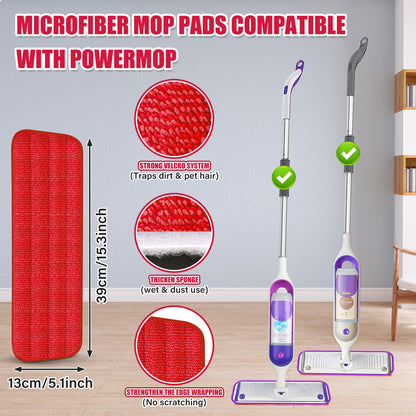 Spray Wet Mop for Hardwood Floor Cleaning, EXEGO Microfiber Dry Dust Spray Mop with Washable Pads fit for Swiffer Power Mop, Wet Mop with Jet Sprayer for Wood Laminate Ceramic Tiles Home Commercial