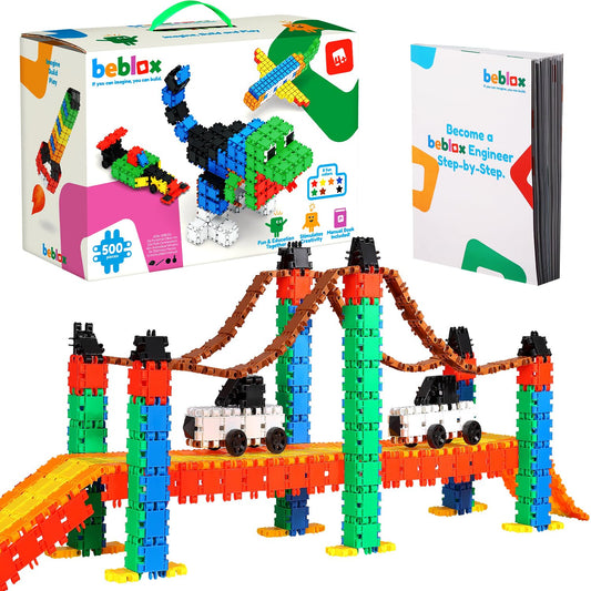 500-Piece Beblox Building Blocks Set for Kids