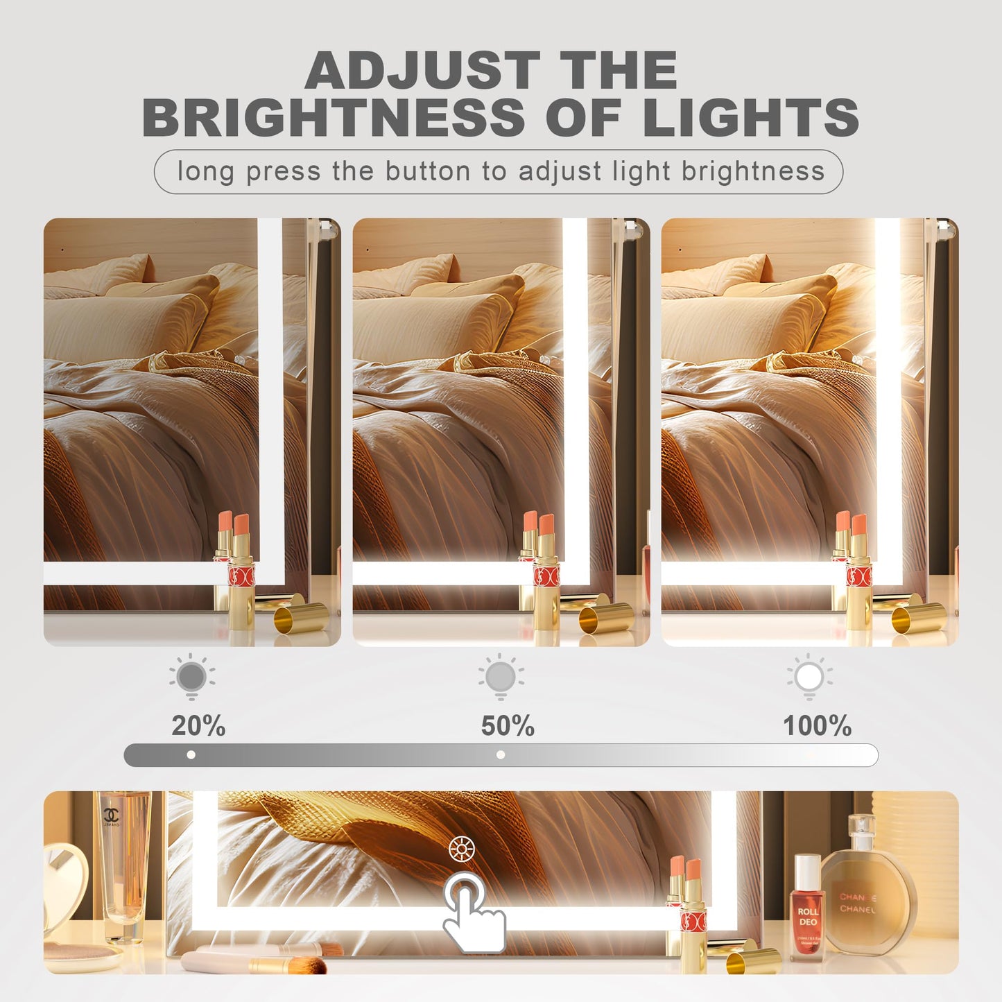 Hasipu LED Makeup Mirror with 10X Magnification