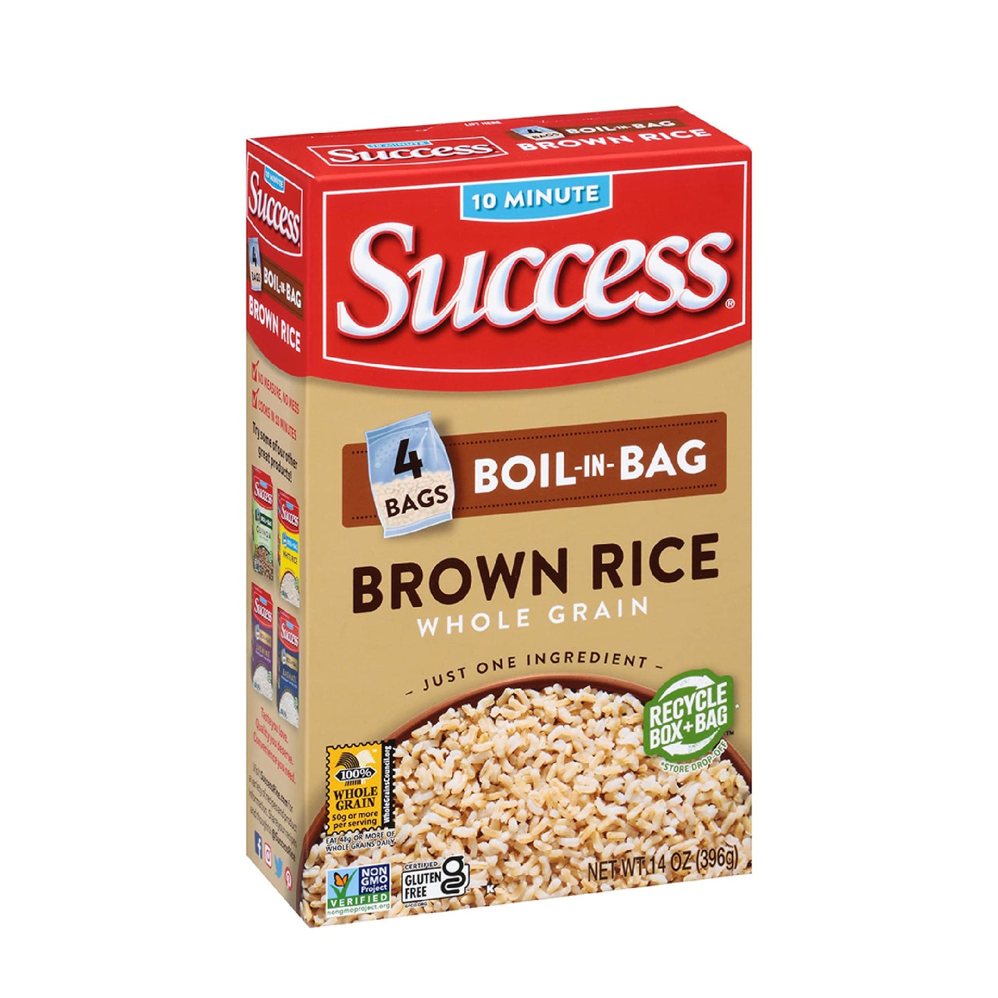 Success Boil-in-Bag Brown Rice, 14-Ounce Box