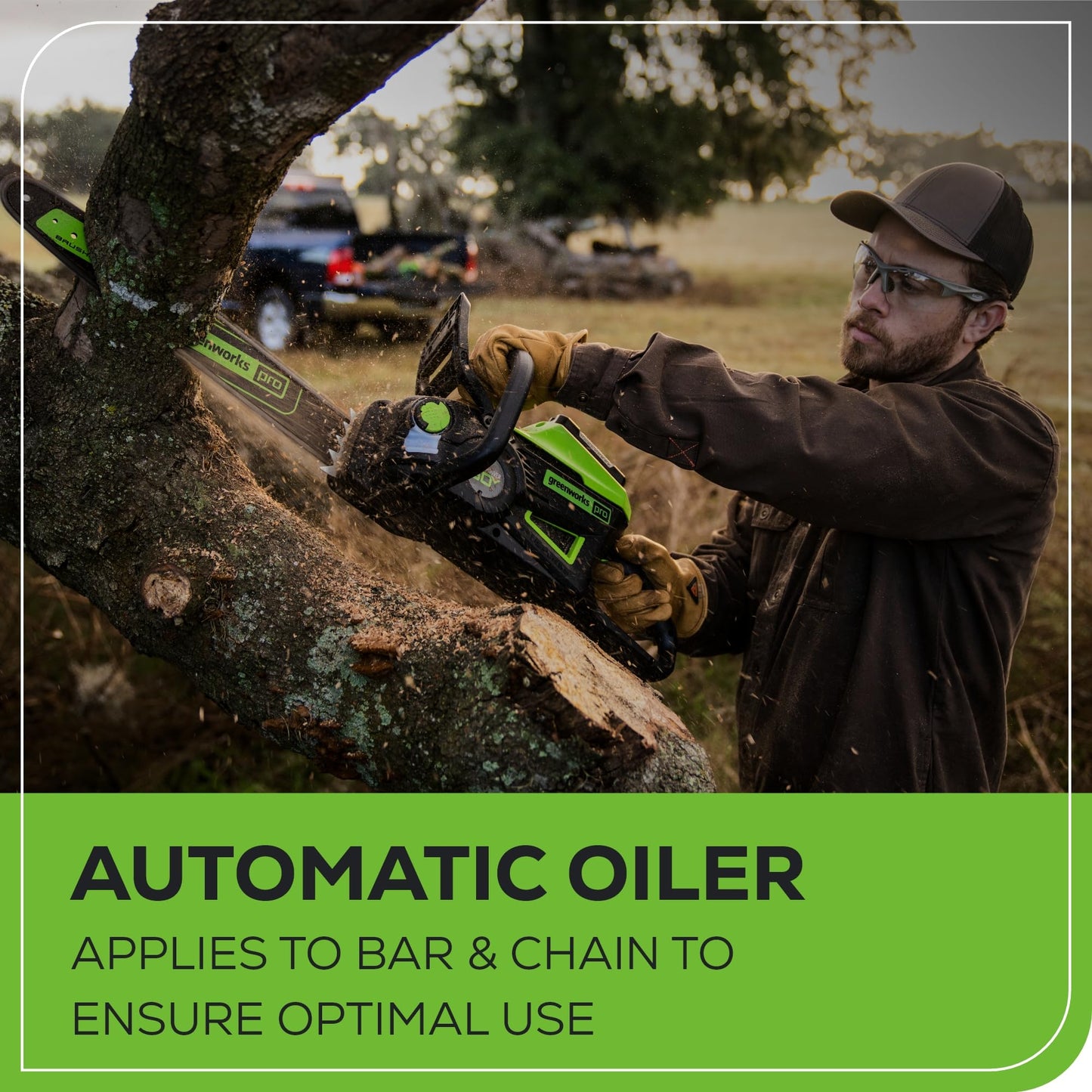 Greenworks 60V Cordless Brushless Chainsaw with Battery