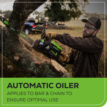 Greenworks 60V Cordless Brushless Chainsaw with Battery