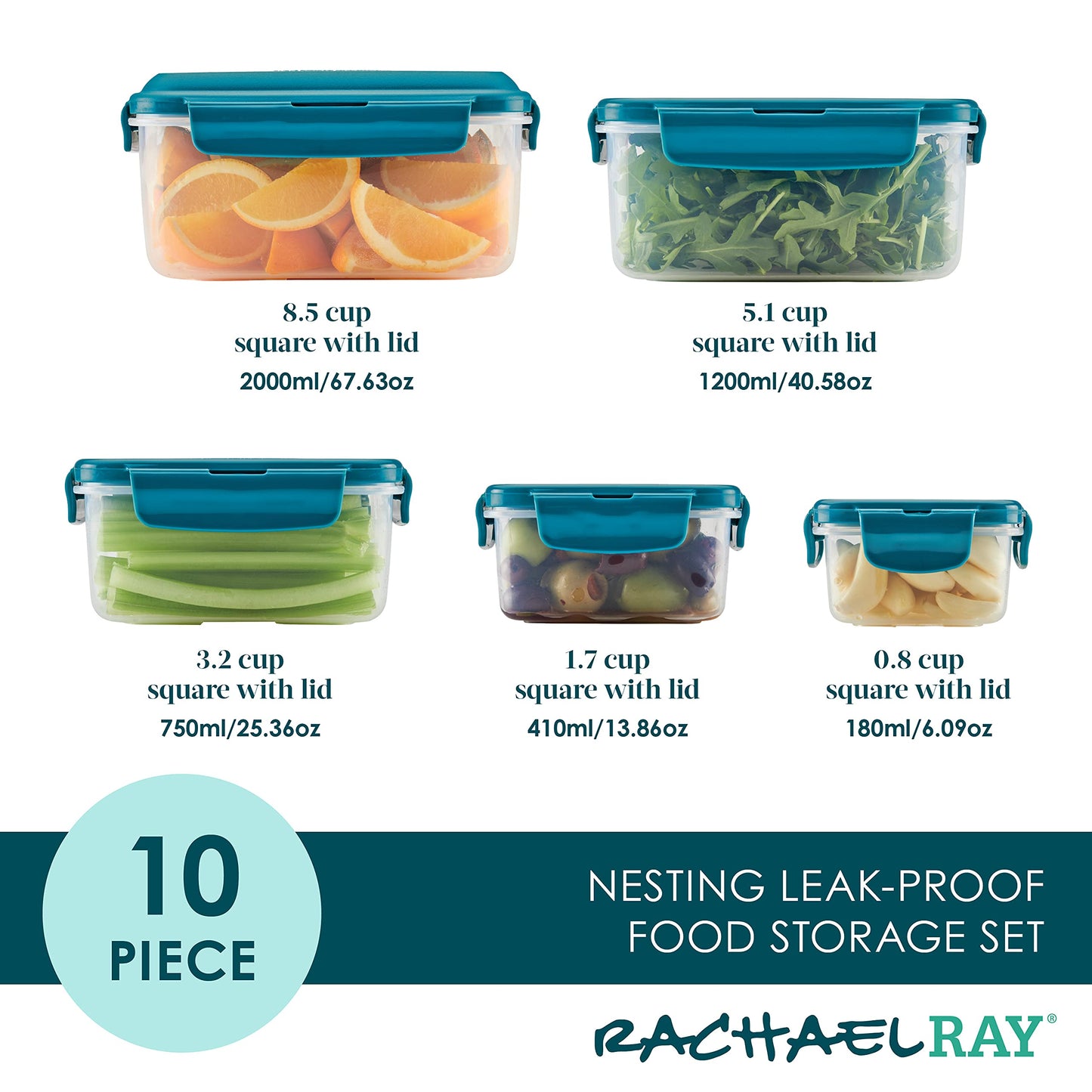Rachael Ray 10-Piece Leak-Proof Food Storage Set