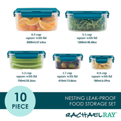 Rachael Ray 10-Piece Leak-Proof Food Storage Set