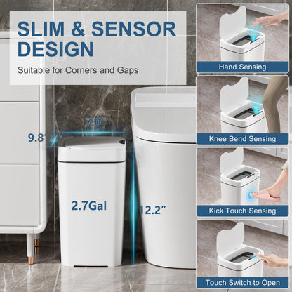 2 Pack Touchless Bathroom Trash Cans