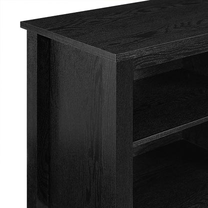 Walker Edison Wren Classic 4 Cubby Fireplace TV Stand for TVs up to 80 Inches, 70 Inch, Black