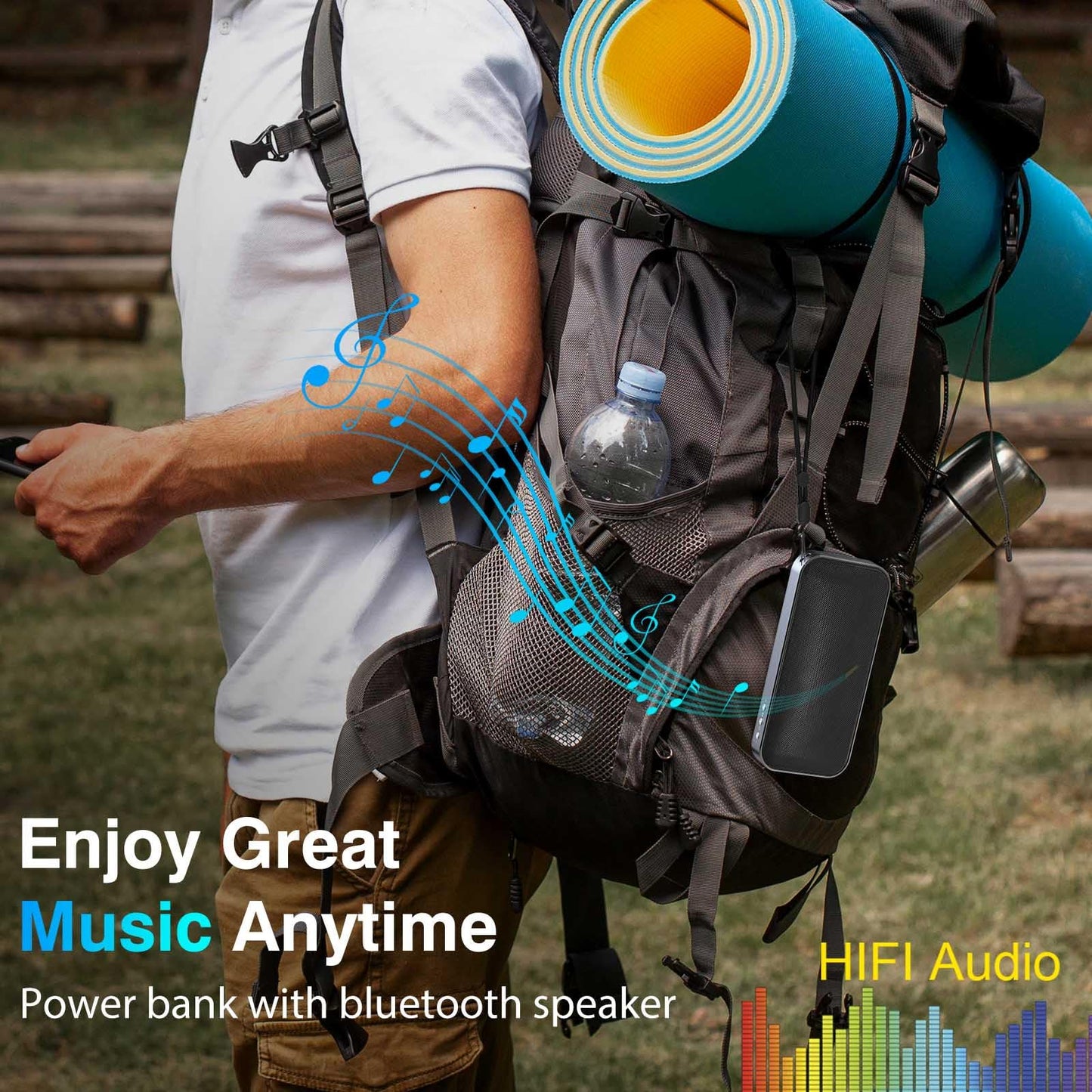 AFK Portable Charger with Bluetooth Speaker 22.5W