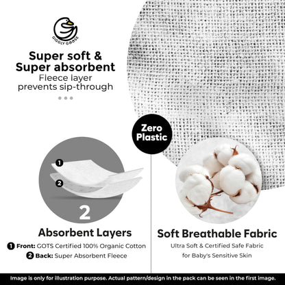 3 Pack Organic Cotton Baby Drool Bibs