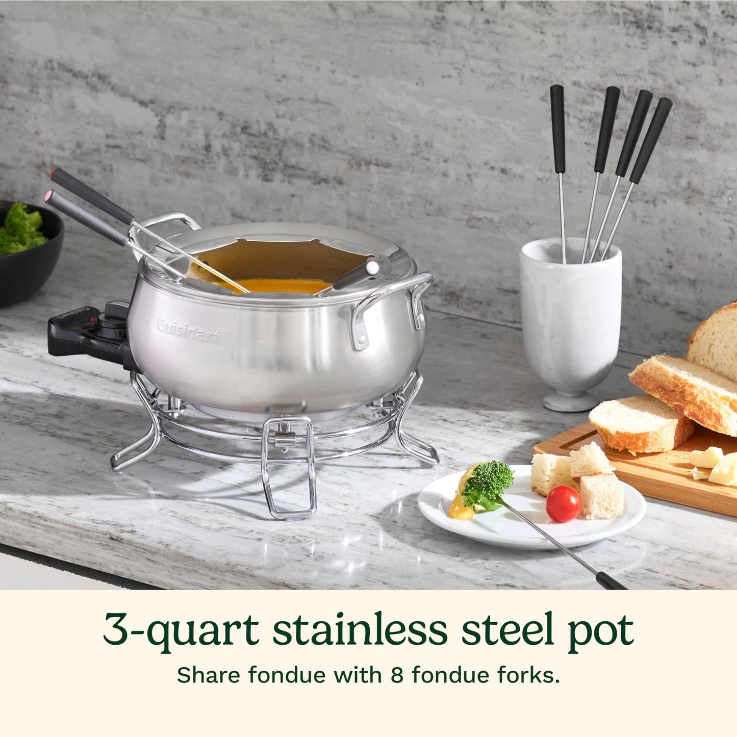 Cuisinart 3 Quart Stainless Steel Fondue Pot