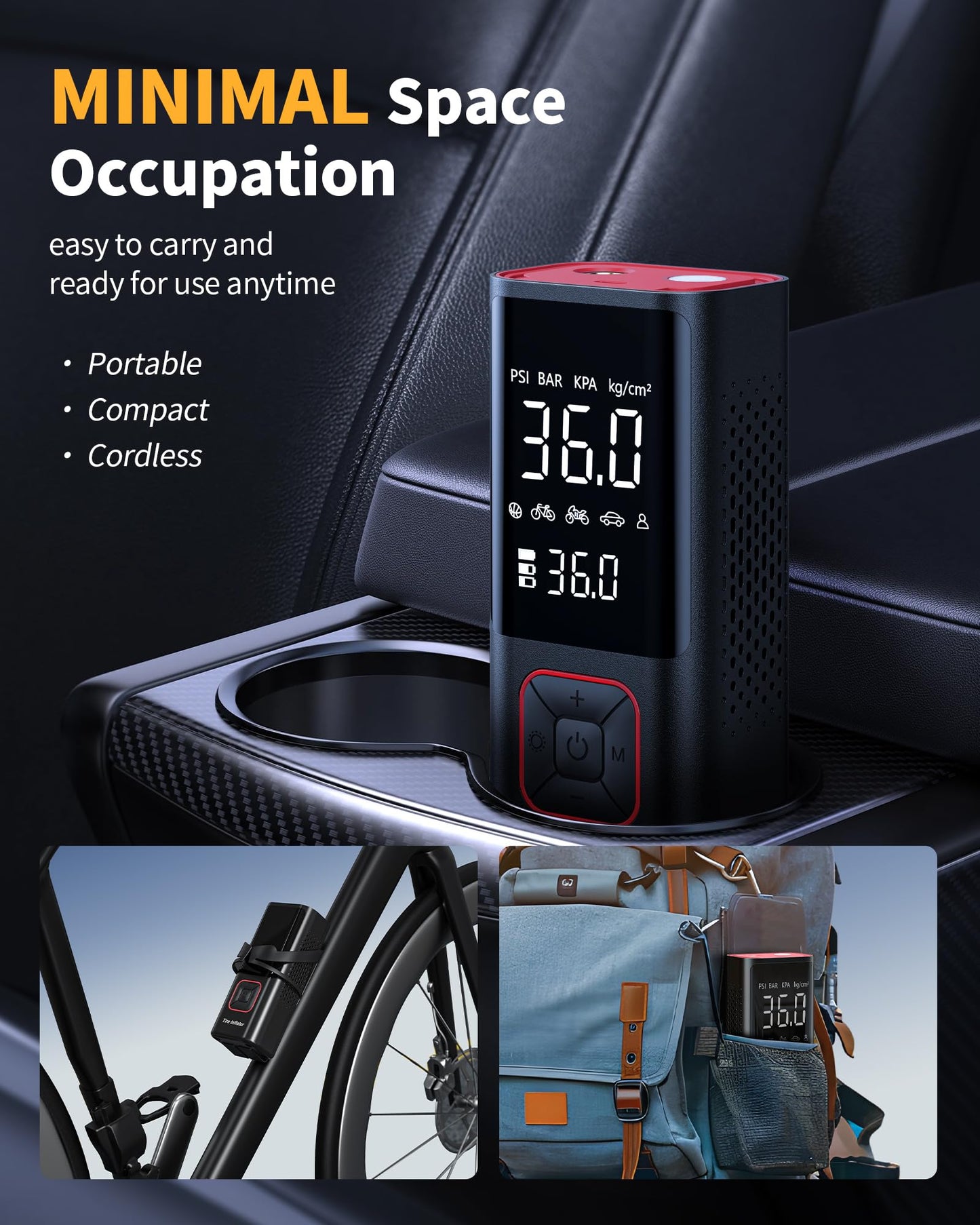 Powools Cordless Tire Inflator with LED Light