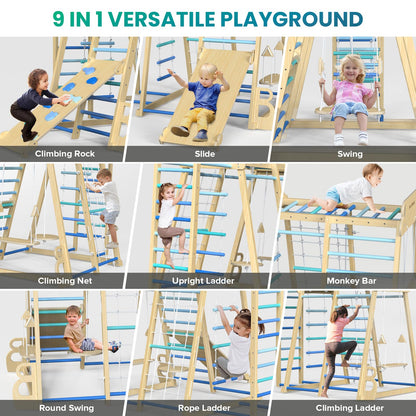 9-in-1 Indoor Jungle Gym Playset for Kids
