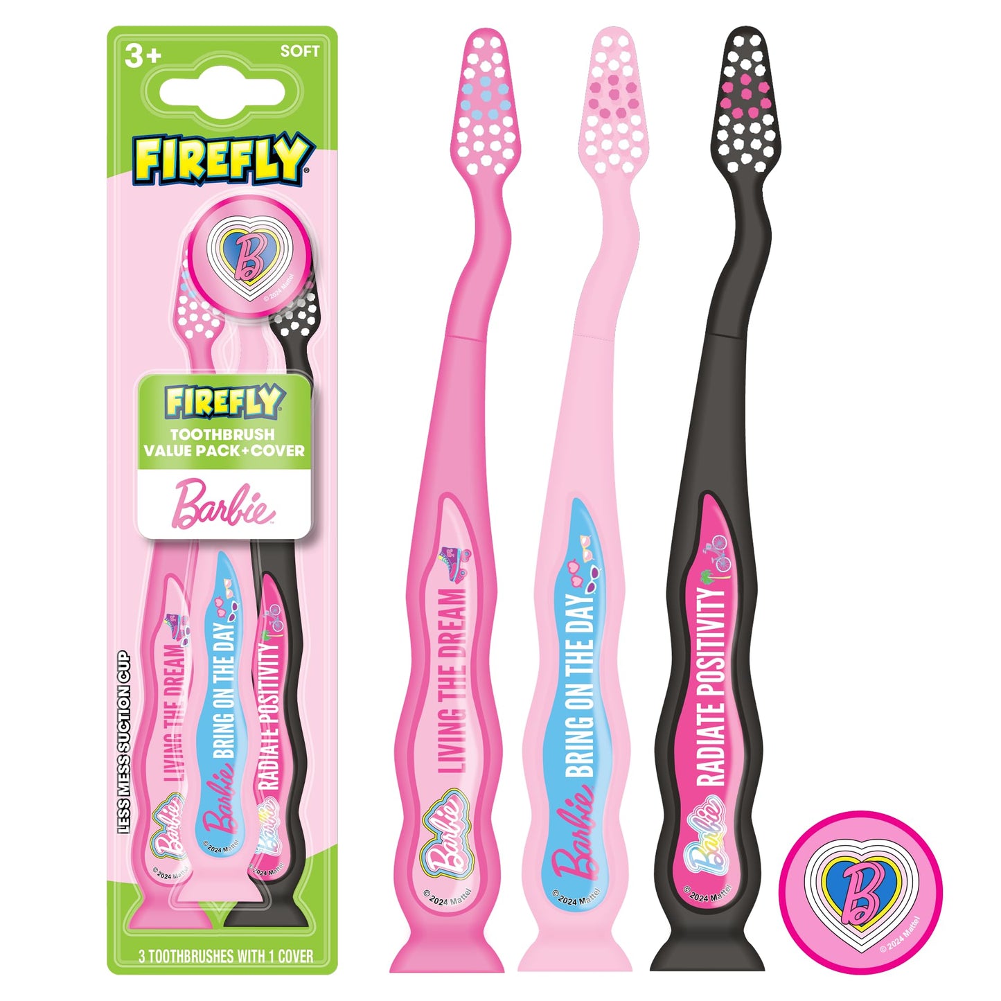 3 Pack Firefly Soft Bristle Kids Toothbrushes