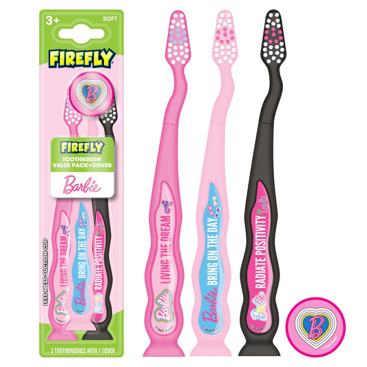 3 Pack Firefly Soft Bristle Kids Toothbrushes