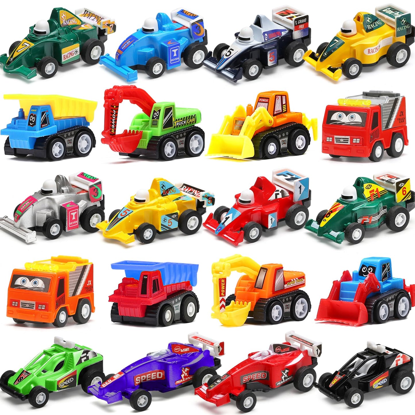 20 Pcs Mini Truck & Race Car Toy Set