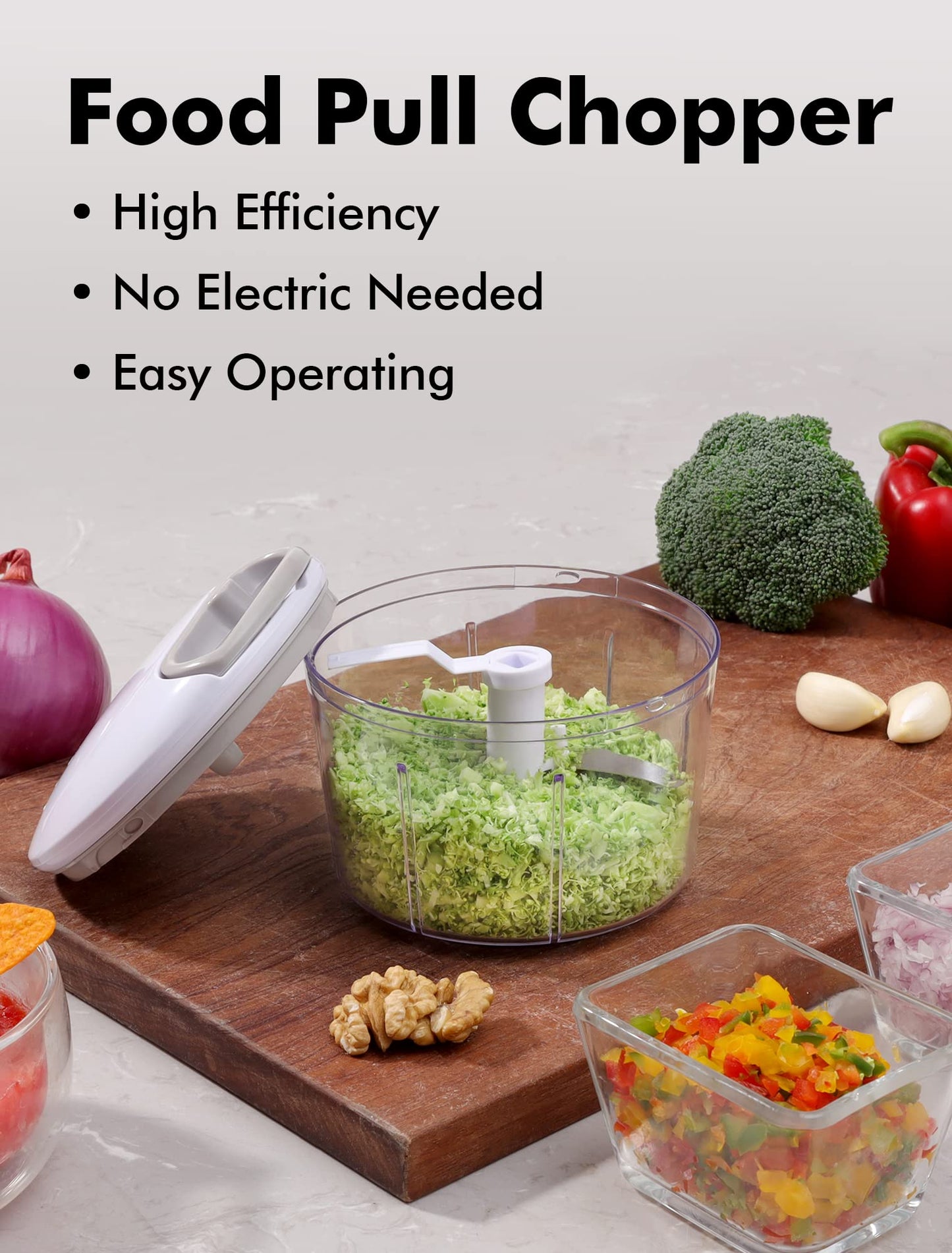 GDL Hand Powered Food Chopper for Vegetables