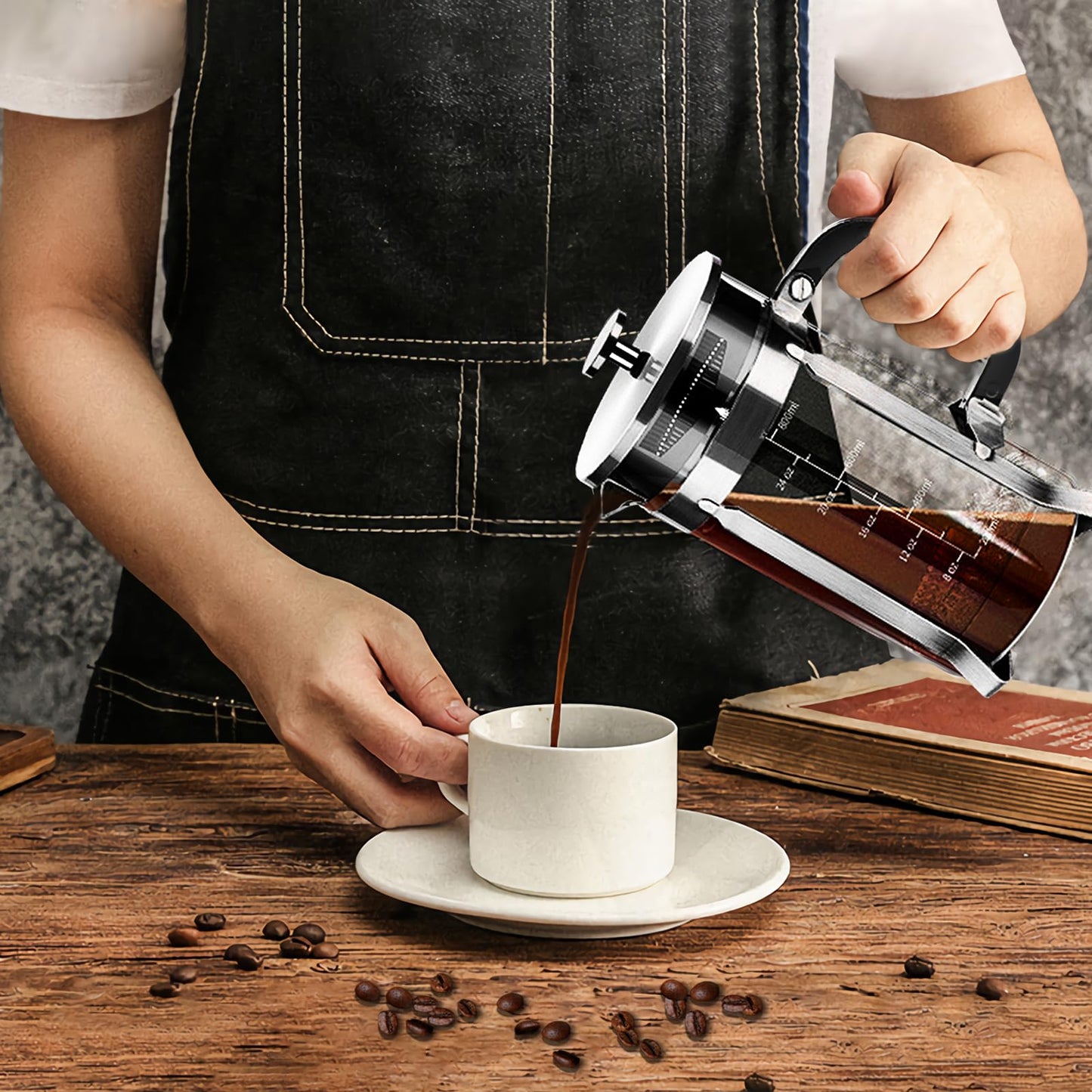 French Press Coffee Maker with 4 Filters System