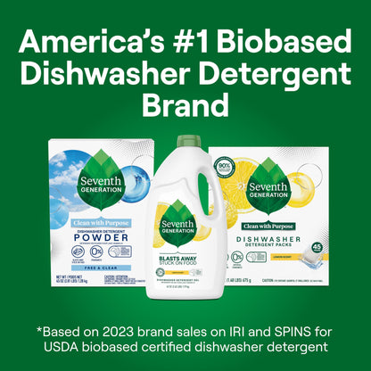 42 oz Seventh Generation Dishwasher Gel, 6 Pack