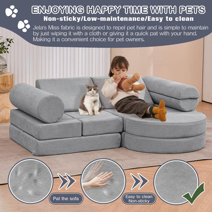 14PCS Kids Modular Play Couch Set