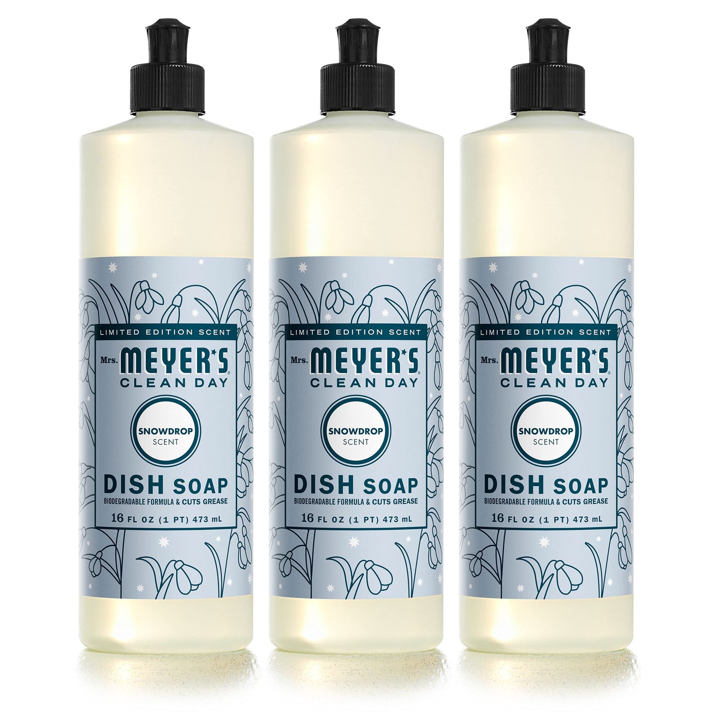 MRS. MEYER'S CLEAN DAY Snowdrop Dish Soap, 3-Pack