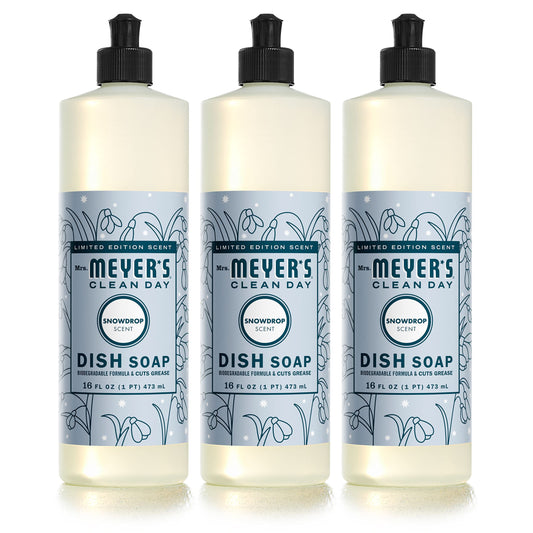 MRS. MEYER'S CLEAN DAY Snowdrop Dish Soap, 3-Pack