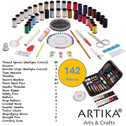 142 PCS ARTIKA Sewing Kit for Beginners & Travel