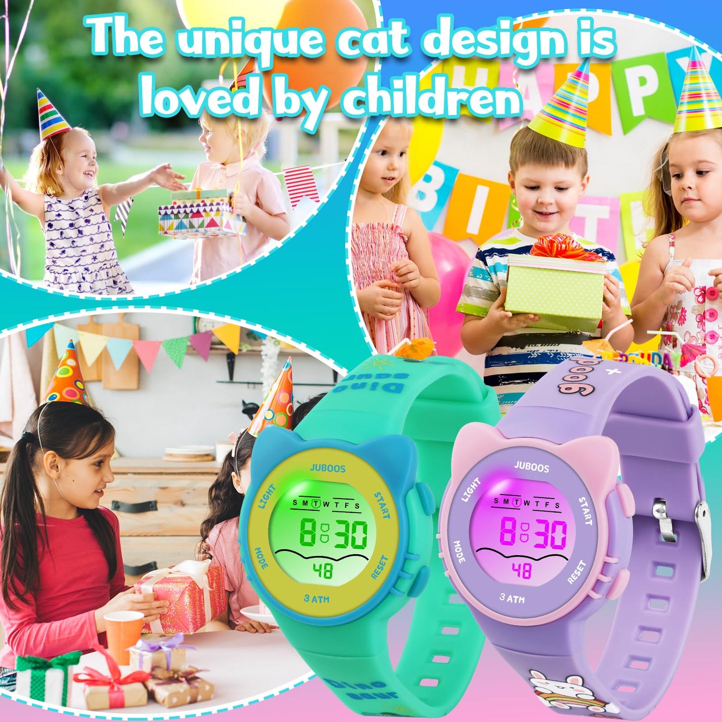 Waterproof Kids Digital Sports Watch with LED Lights