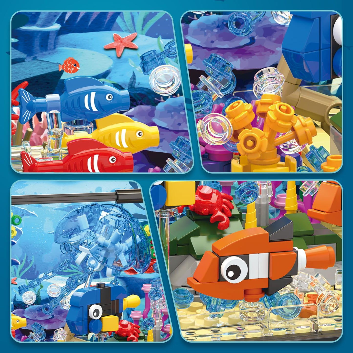 725 Pcs Aquarium Building Set for Kids & Adults