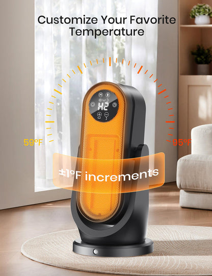 Portable 1200W Space Heater with Oscillation & Timer