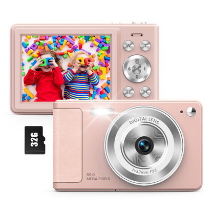 WONNIE 56MP FHD Point & Shoot Camera for Kids