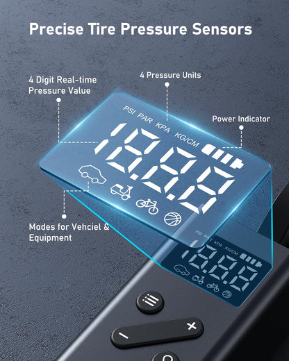 Portable Tire Inflator with Digital Pressure Gauge