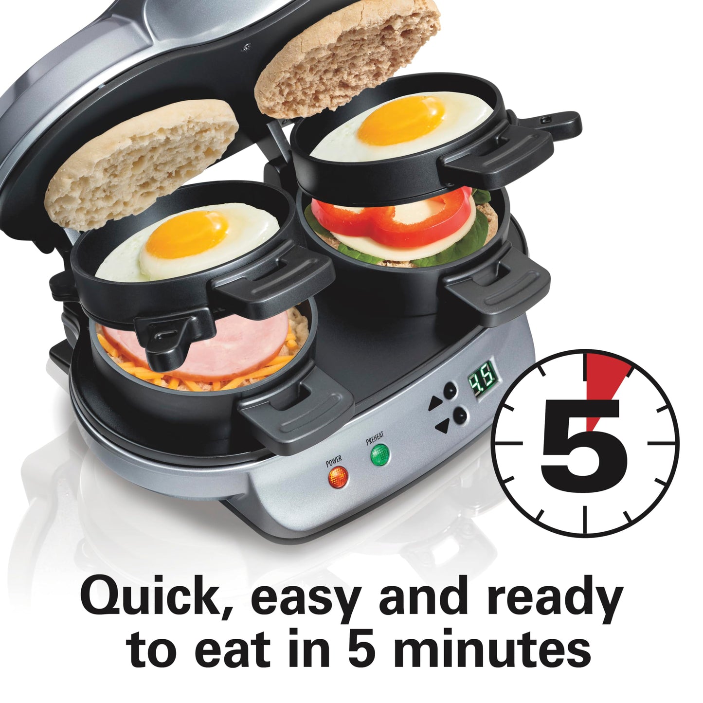 Hamilton Beach Breakfast Sandwich Maker with Timer