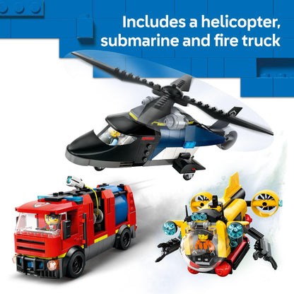 LEGO City Helicopter, Fire Truck & Submarine Set