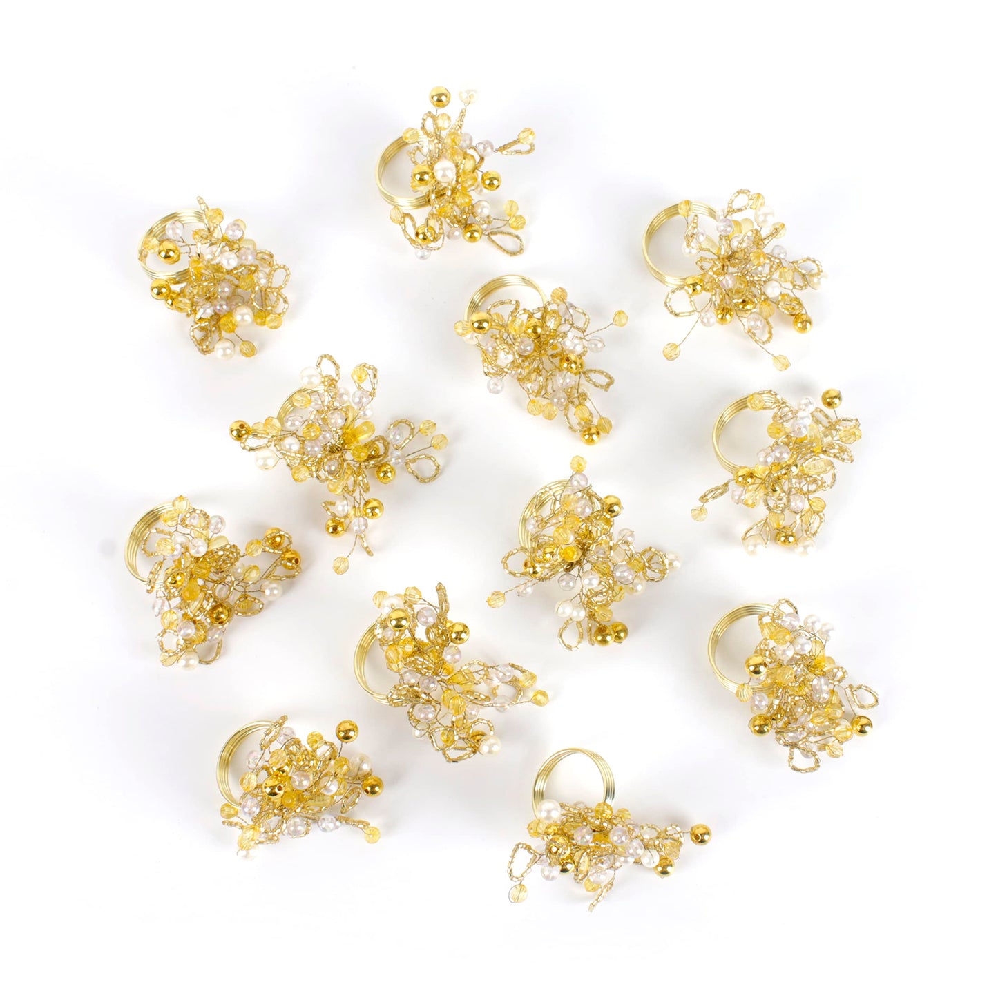 Napkin Ring Holders, Napkin Rings, Napkin Rings Set of 12, Napkin Ring Holders for Cloth Napkins, Serviette Rings of Precious Metal, Napkin Ring Set, Napkin Ring Bulk - Shiny Gold