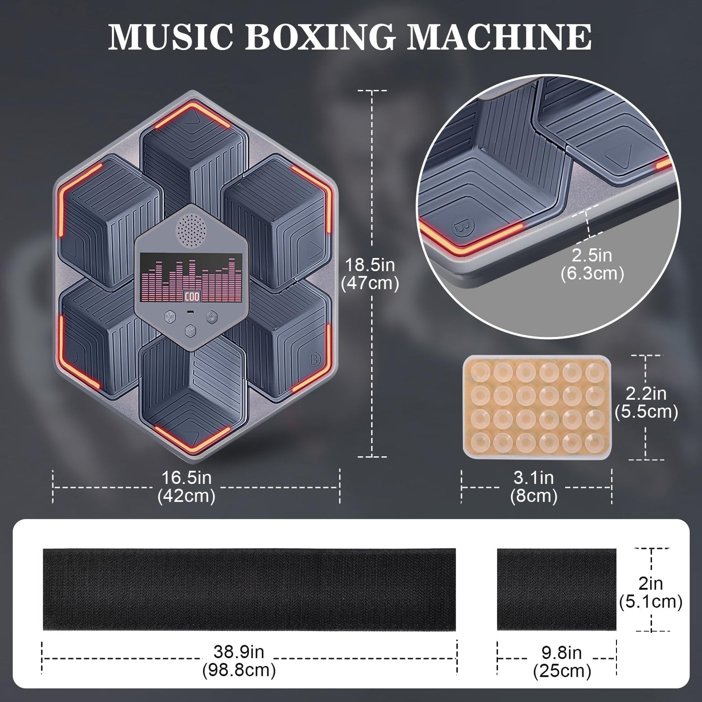 Wall-Mounted Boxing Machine with Gloves & Bluetooth