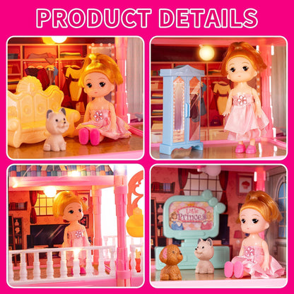 KLADNDER 5-Story Dollhouse with 29 Rooms