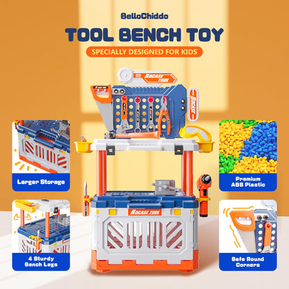 Kids Tool Bench with Electric Drill for Ages 3-8