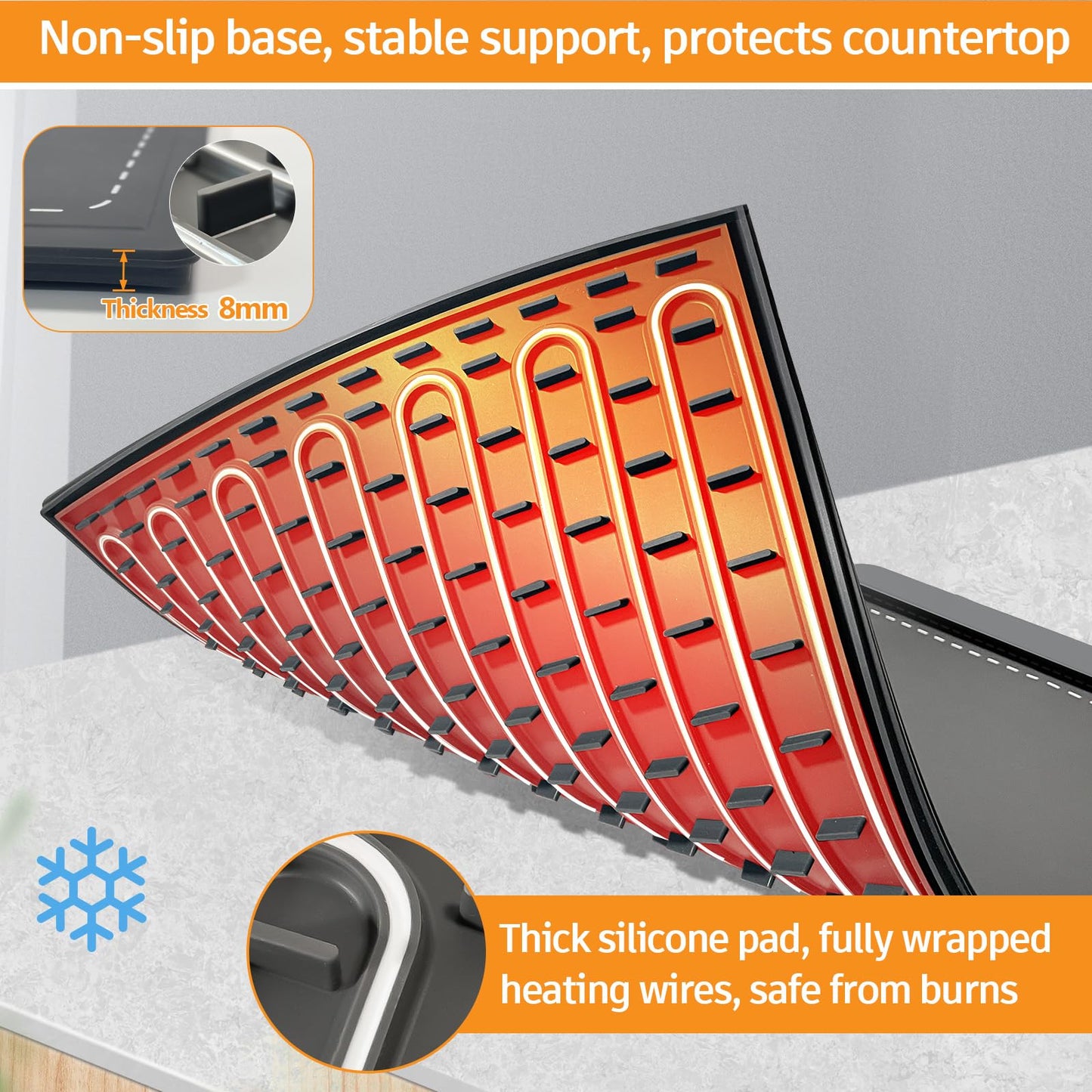 Rollable Electric Warming Tray with 6 Temp Settings