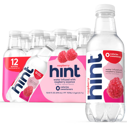 12 Pack Hint Raspberry Flavored Water Beverages