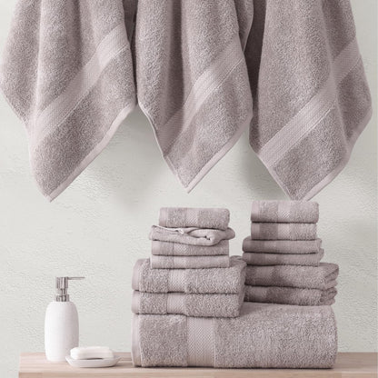 LANE LINEN 24 Piece Luxury Towels Set - 100% Cotton Towels for Bathroom, 4 Oversized Bath Towels, 2 Bath Sheets Extra Large, 6 Hand Towels, 8 Wash Cloths for Your Face, 4 Fingertip Towels - Platinum